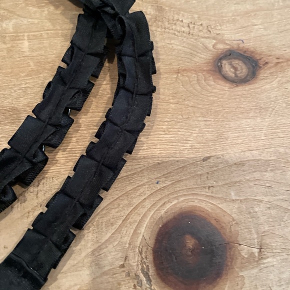 Womens VTG Ribbon Organza Silver chain floral belt cottagecore Stevie Nicks L/XL - Picture 4 of 7